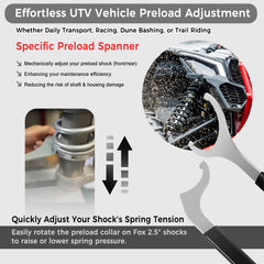 Camoo Polaris RZR 2.5-inch shock tool enables efficient preload adjustments.