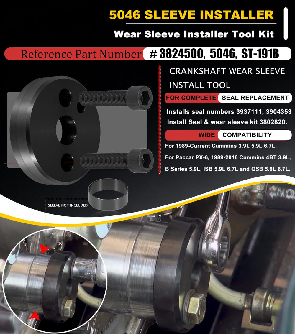 Camoo press and align crankshaft seal for consistent seating.