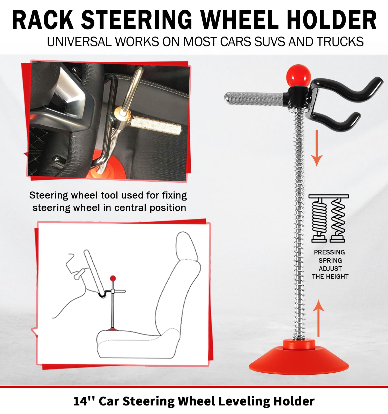 Camoo steering-wheel alignment lift rack extended demonstrates adjustable reach for diverse vehicle sizes.