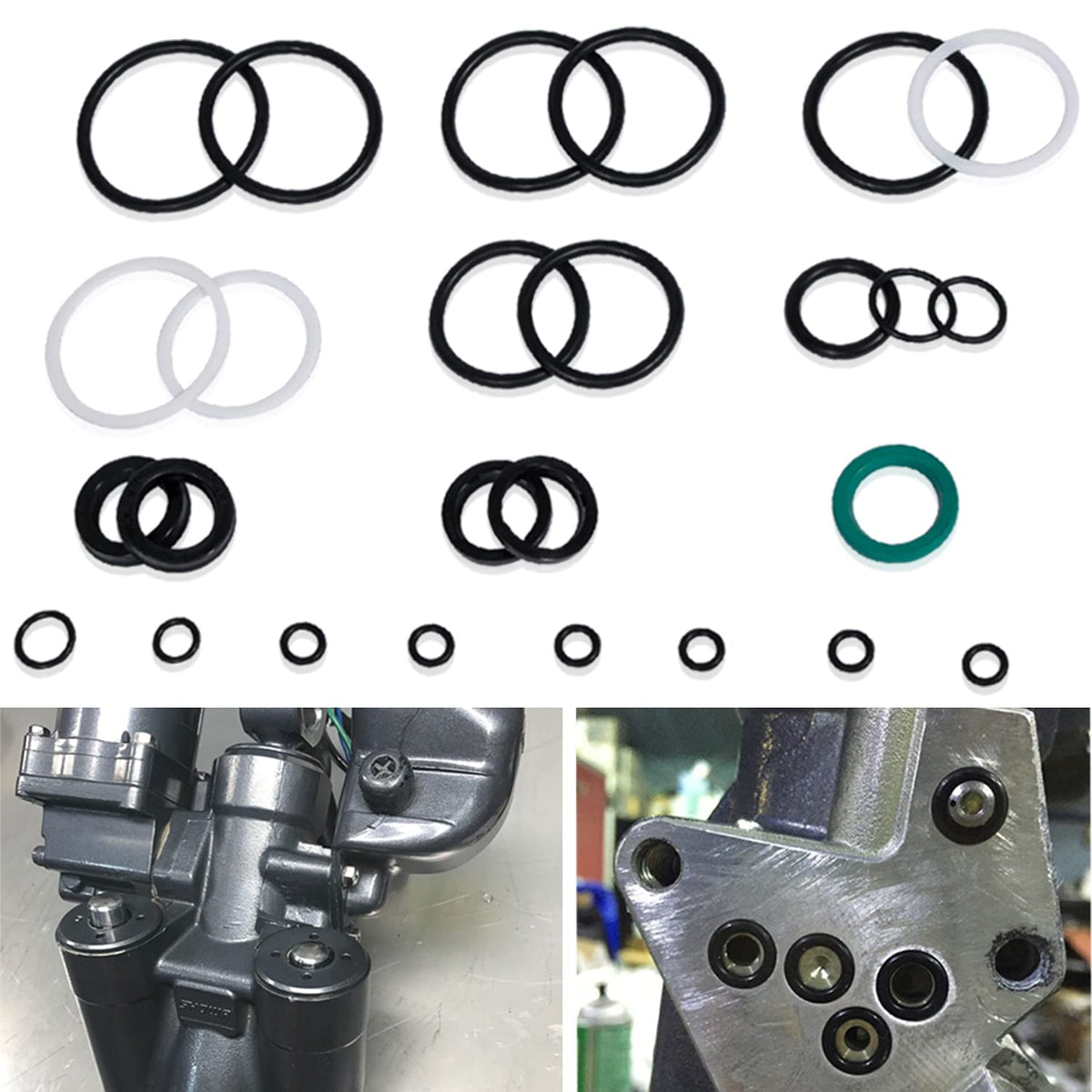 Camoo tilt trim seal kit closeup showing Viton seals for marine durability