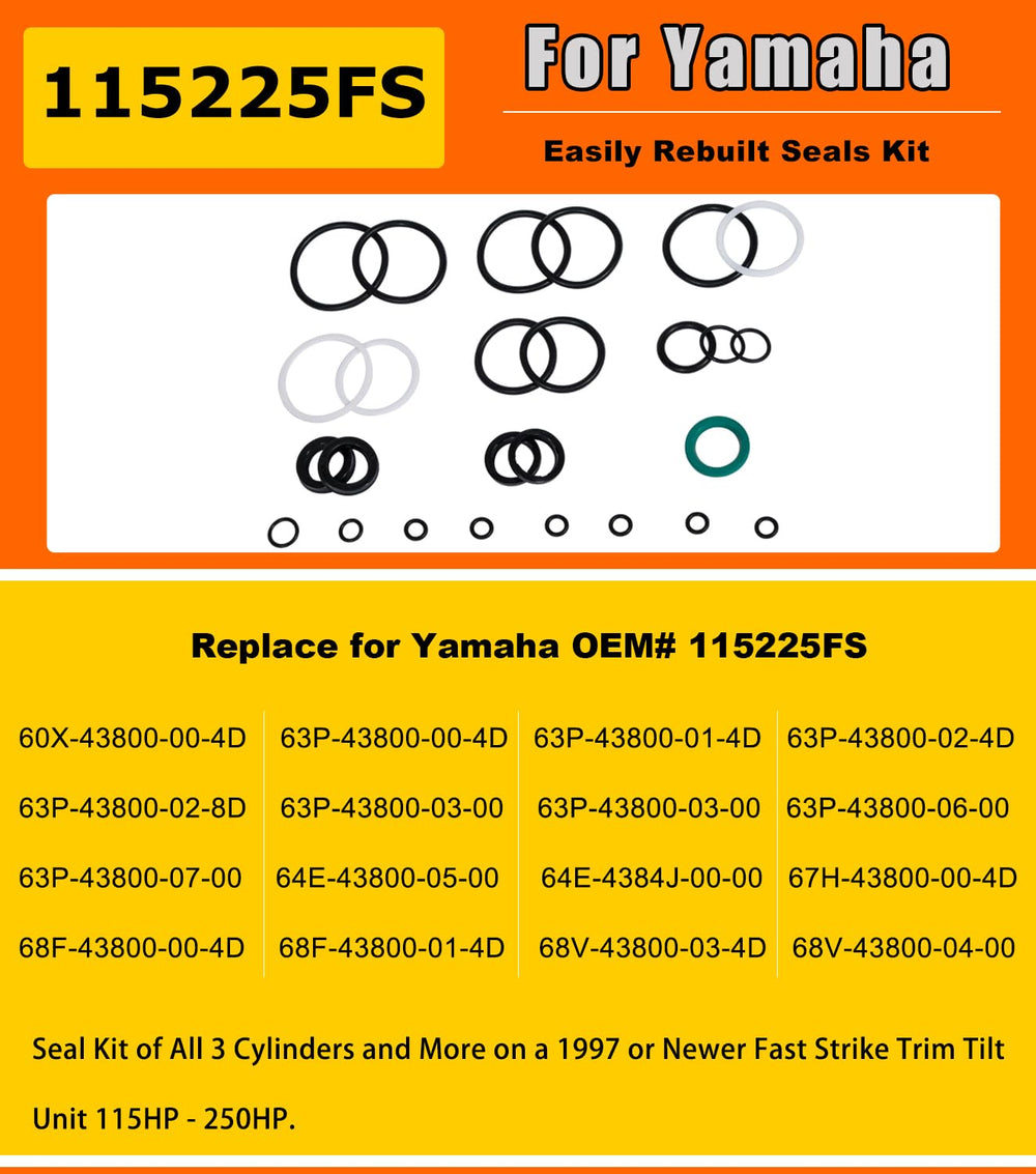 Camoo tilt trim seal kit cylinders area with three-seal arrangement