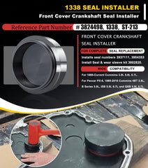 Camoo tooling kit for seal installation aids leak-free engine assembly.