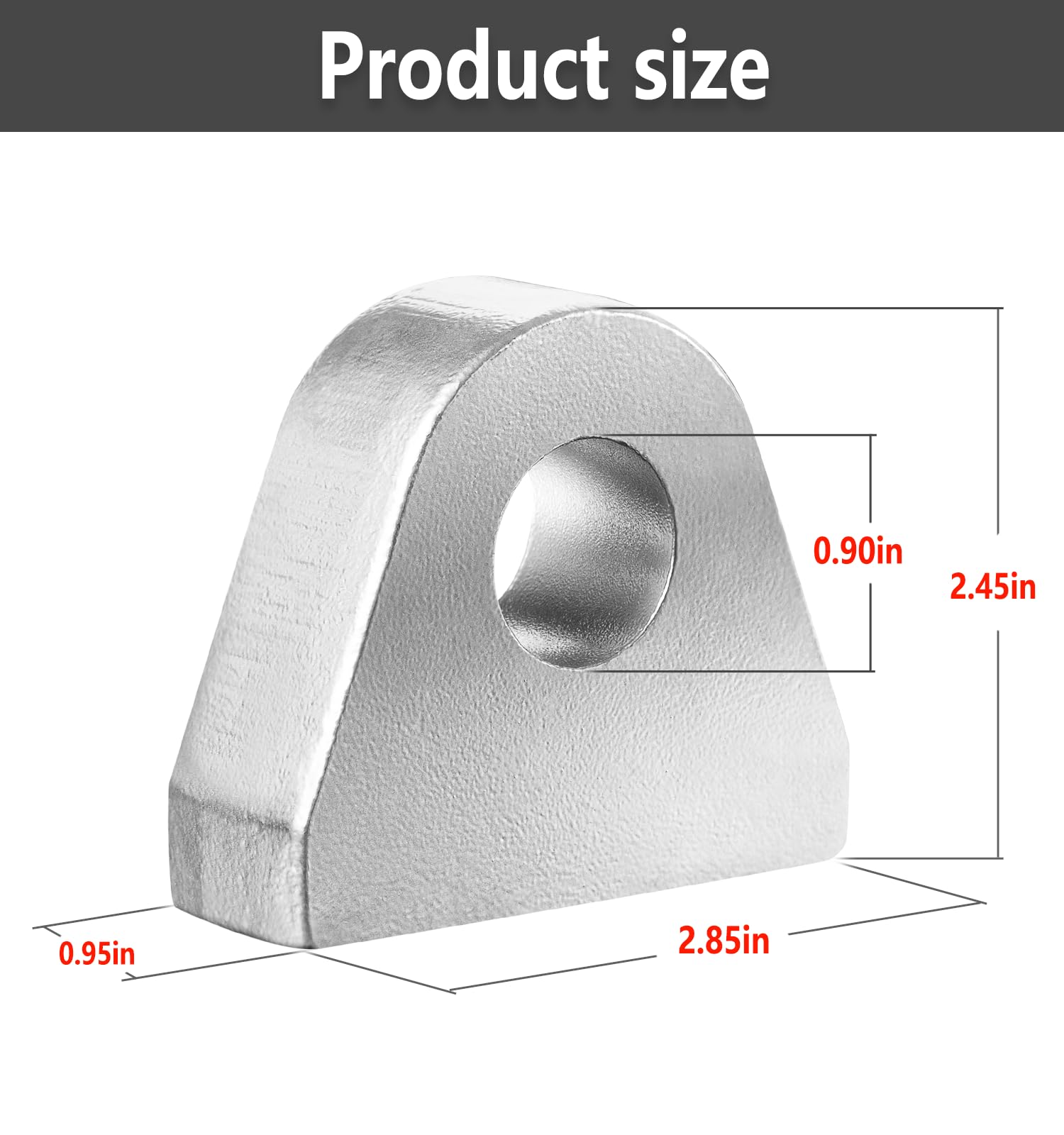 Camoo weld-on shackle clevis mount in high-strength steel for rugged use.