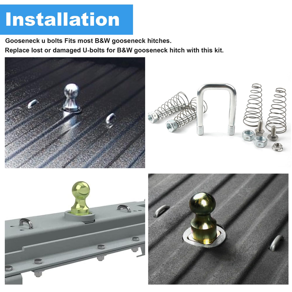 Camotokiit 1900-2-1600 safety chain U bolts with lock nuts for secure installation