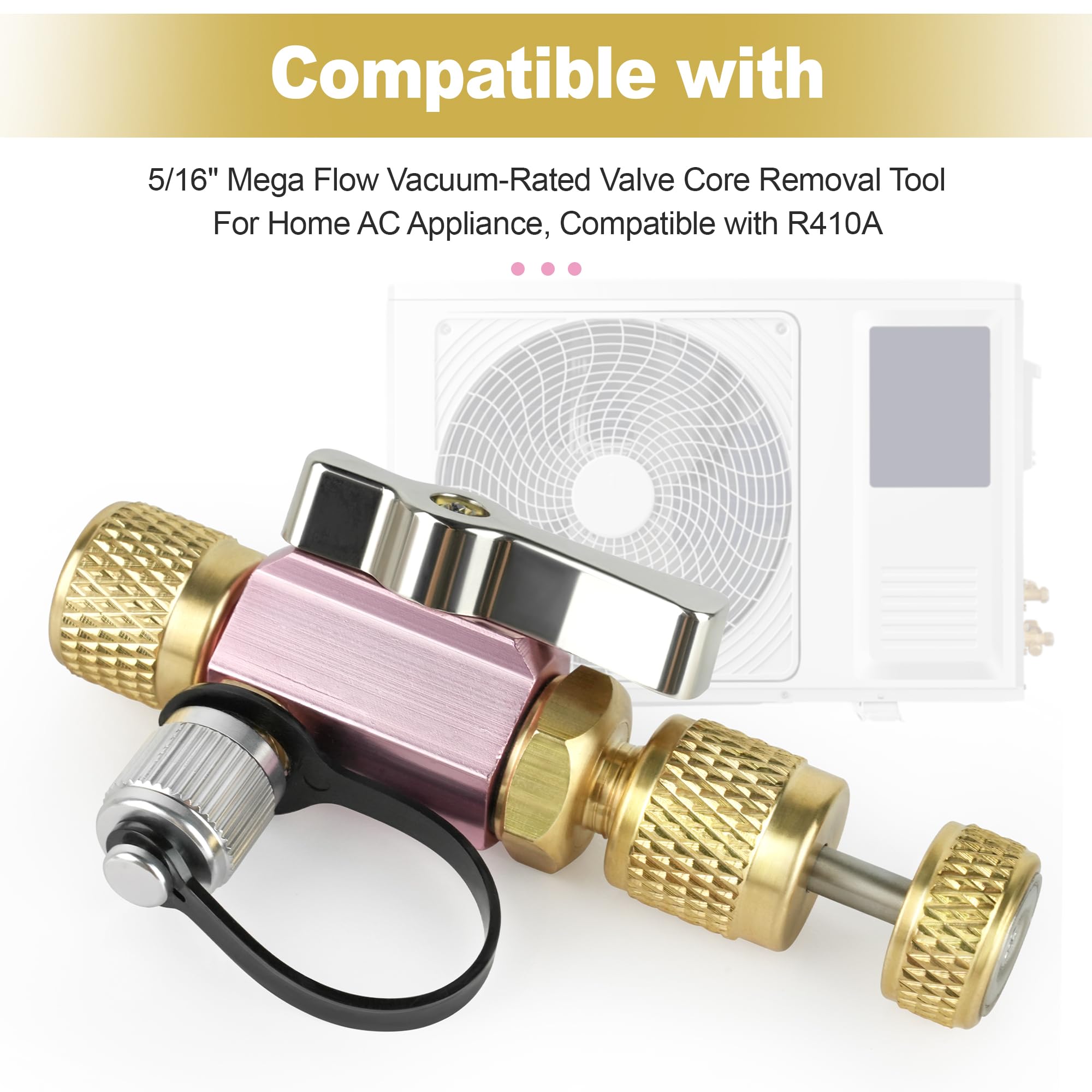 Camotokiit MegaFlow 5-16 inch female flare connection enables direct R410A compatibility