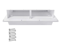Camp'N RV Exhaust Vent Cover side view highlights slim profile and sleek aesthetics on an RV.
