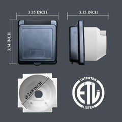 Campelify protective cap on inlet prevents moisture when unused
