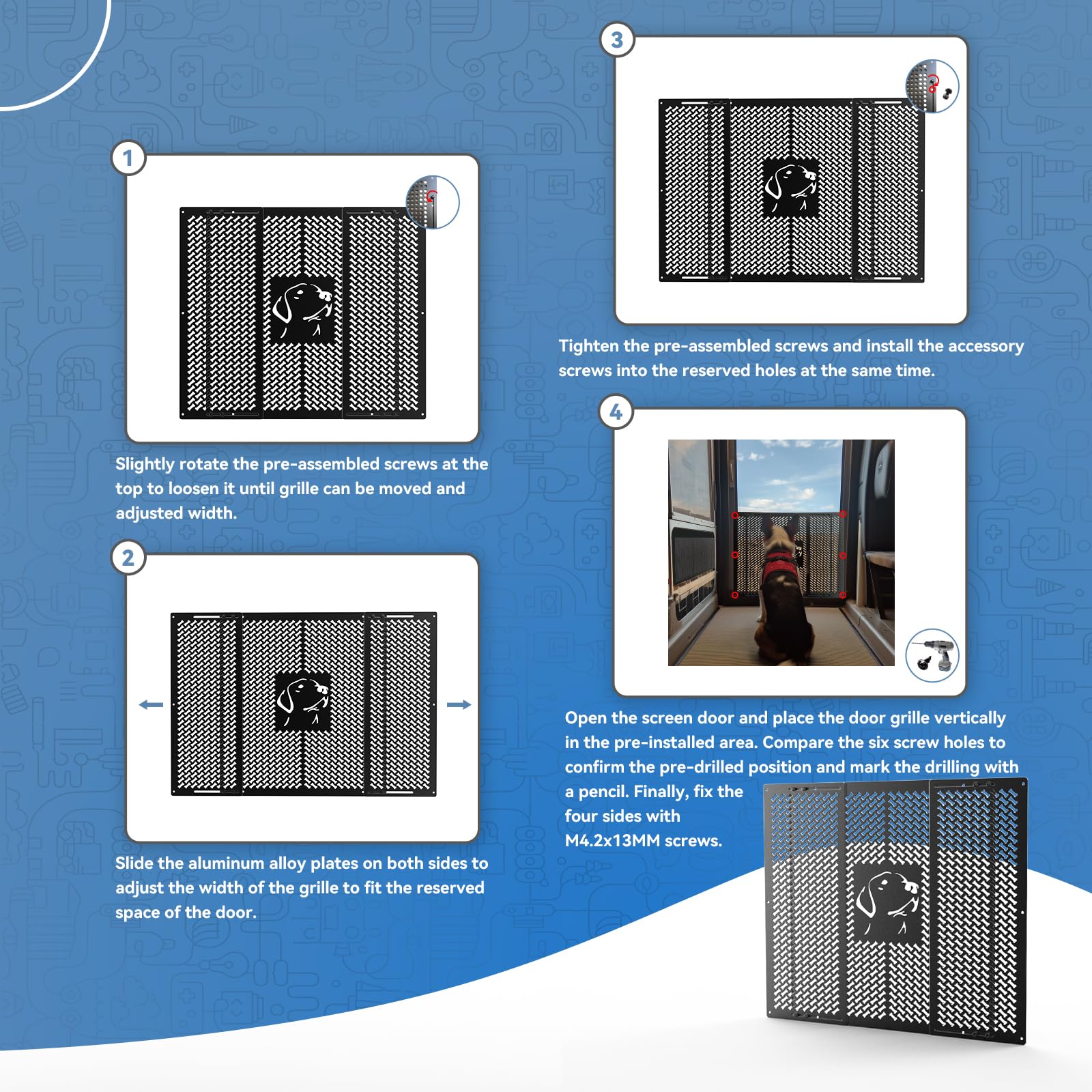 CAMPER MATTERS perforated design maintains air flow while shielding interior from debris.