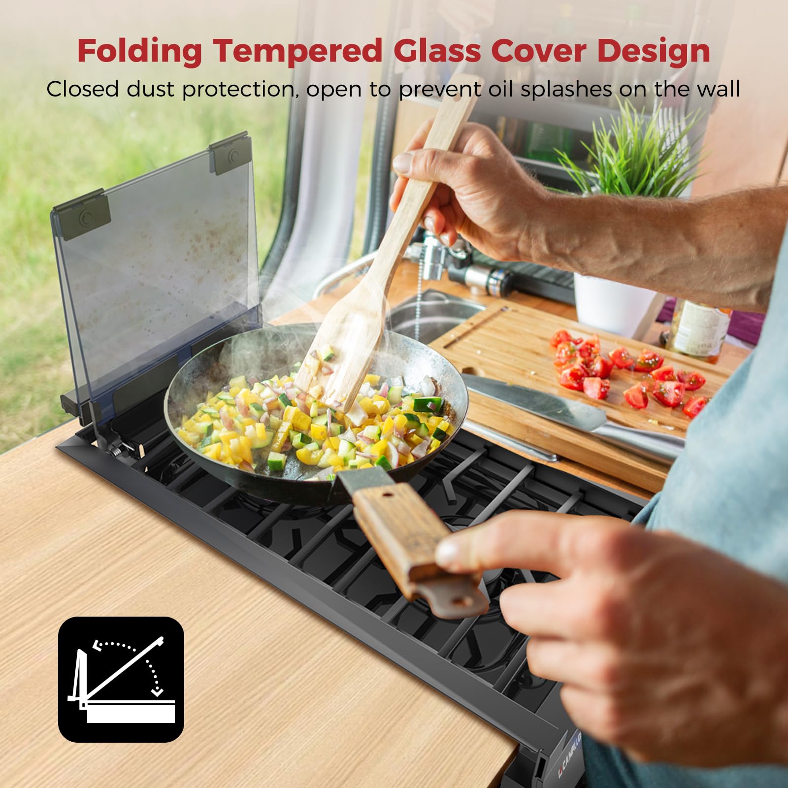 CAMPLUX RGH12IB easy-clean surfaces simplify post-meal maintenance