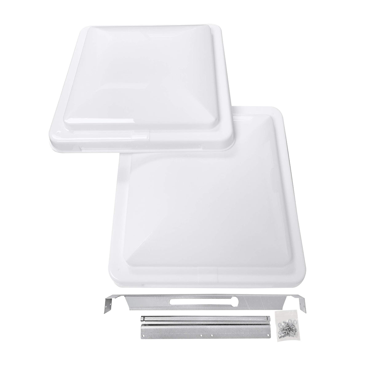 Camp'N universal 14in RV vent cover, front view, protects from rain and debris.