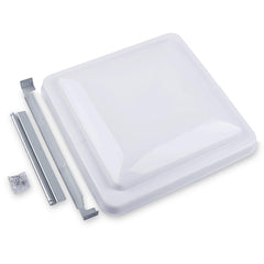 Camp'N vent cover front view in white 14x14 ready for replacement