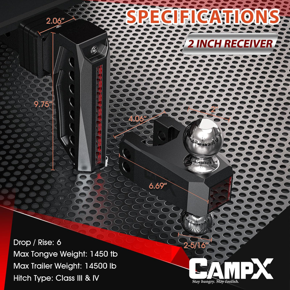 CAMPX 2-5/16in hitch ball for higher capacity towing