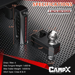 CAMPX 2-5/16in hitch ball for higher capacity towing