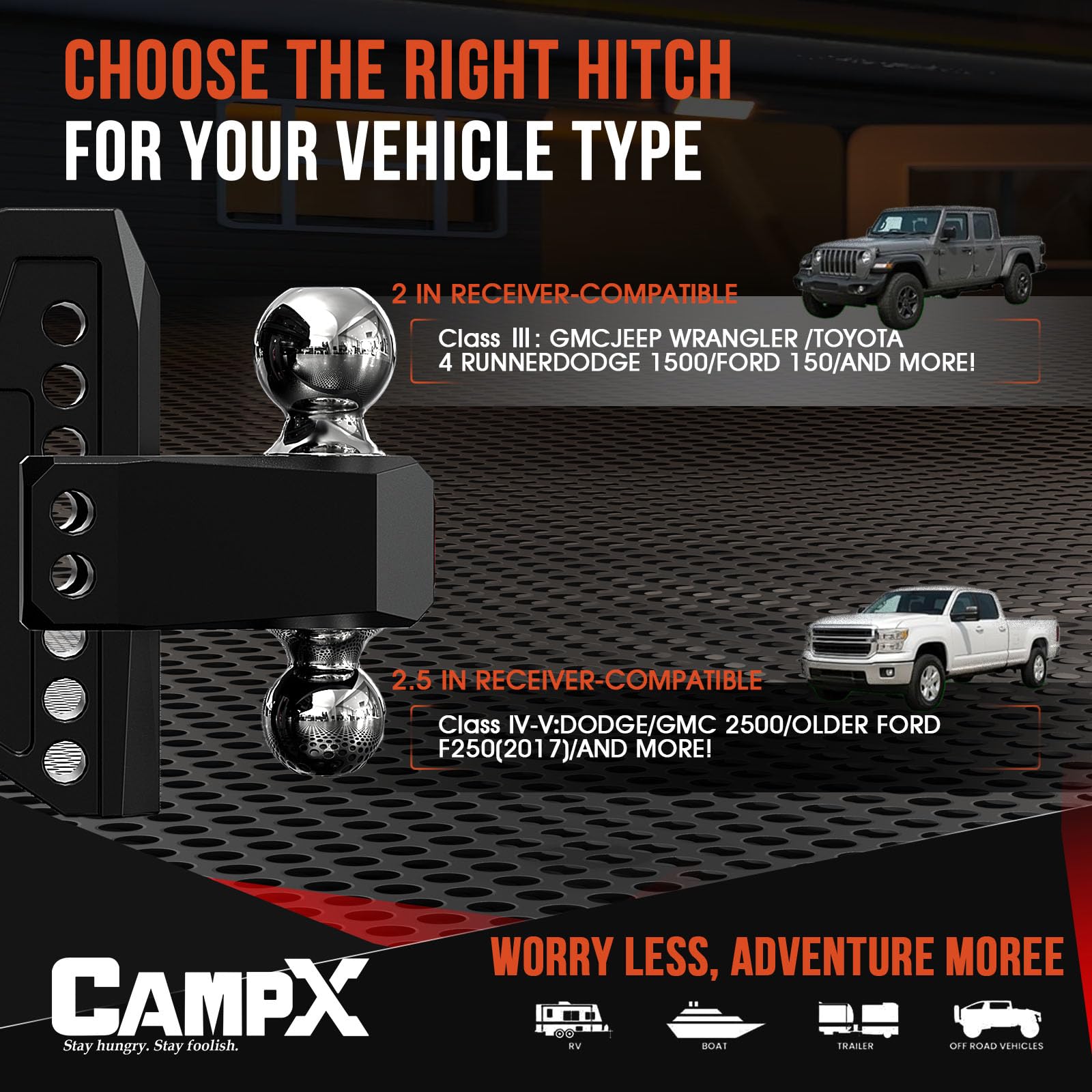 CAMPX red crystal design accents add style and visibility