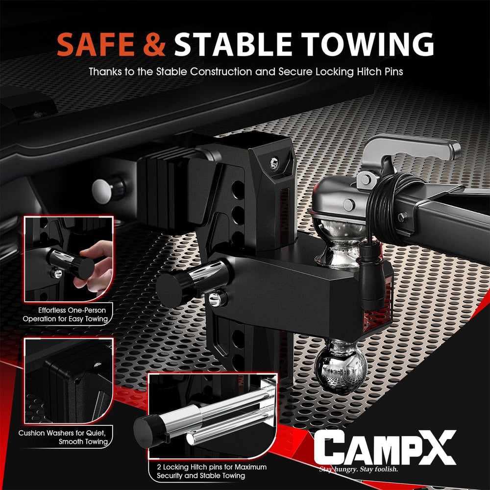 CAMPX safety kit with locking pins and cushion washers for stability