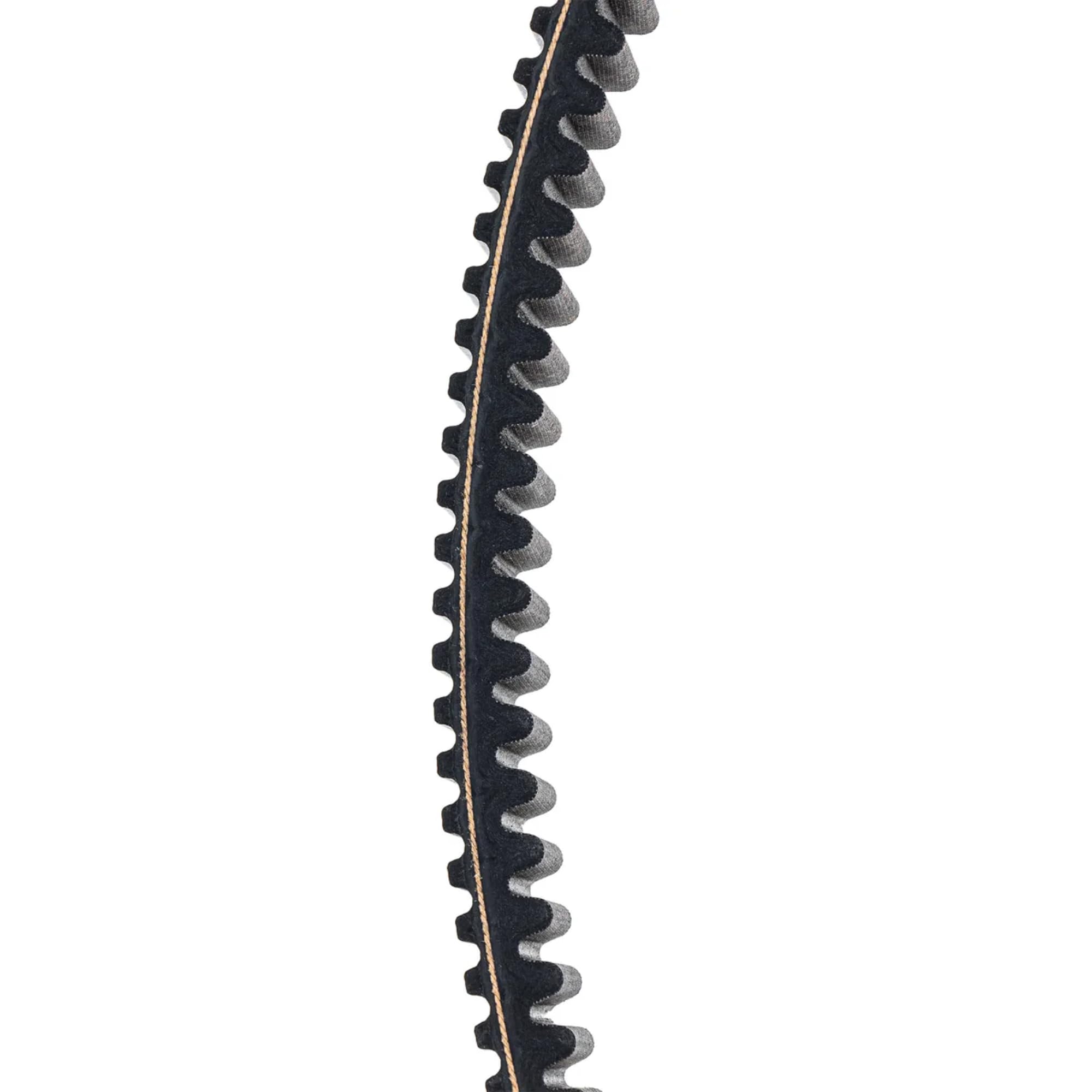 Can-Am belt edge detail with reinforced fibers for prolonged performance