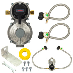 Canamax 2-stage regulator front view for reliable RV propane flow.