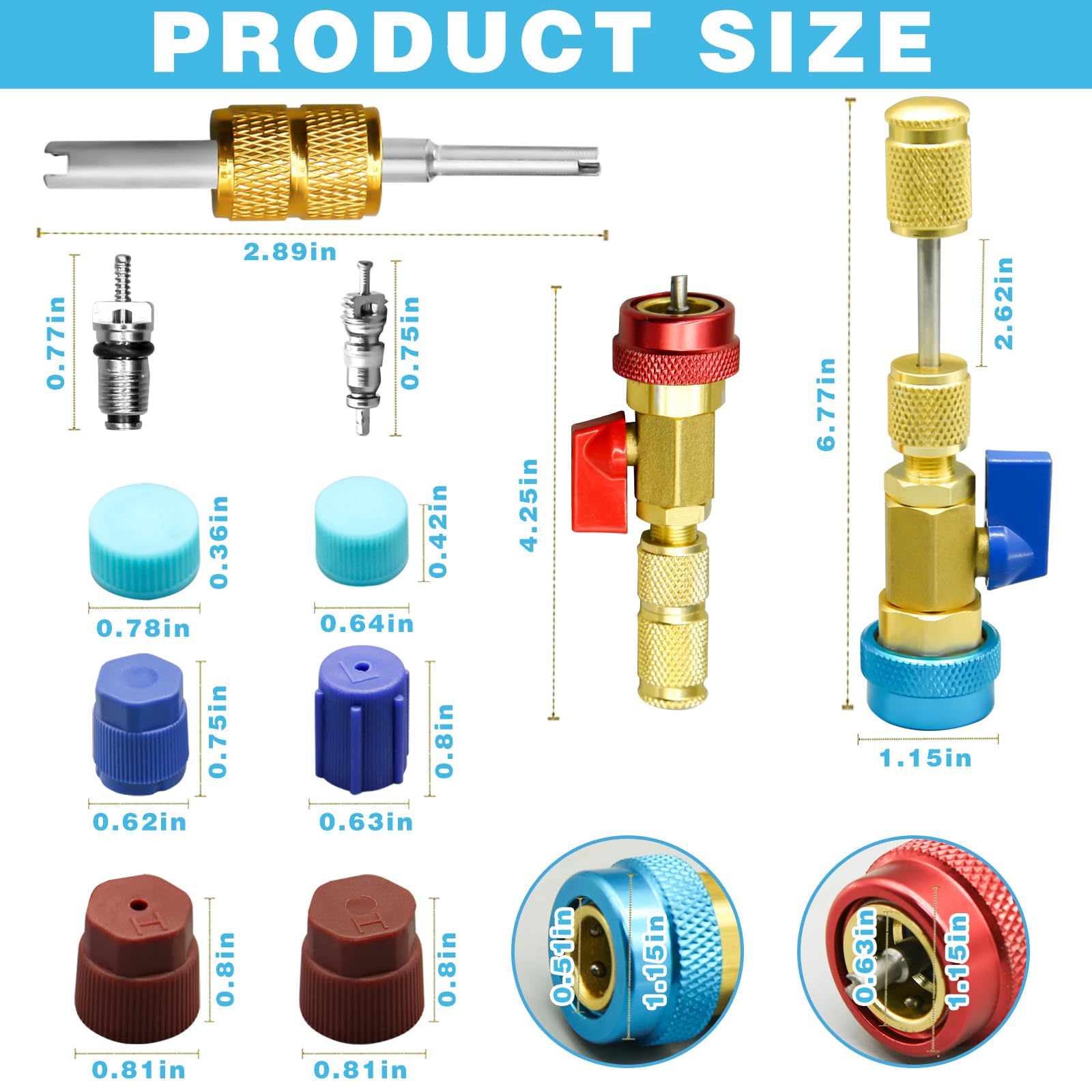 CANIPHA double ended valve stem tool for flexible extraction