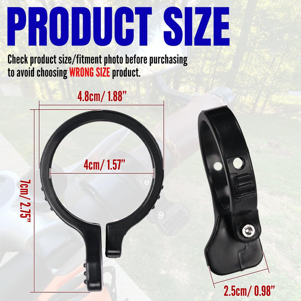 Canitu thumb throttle adapter cinch strap securing attachment during rides.