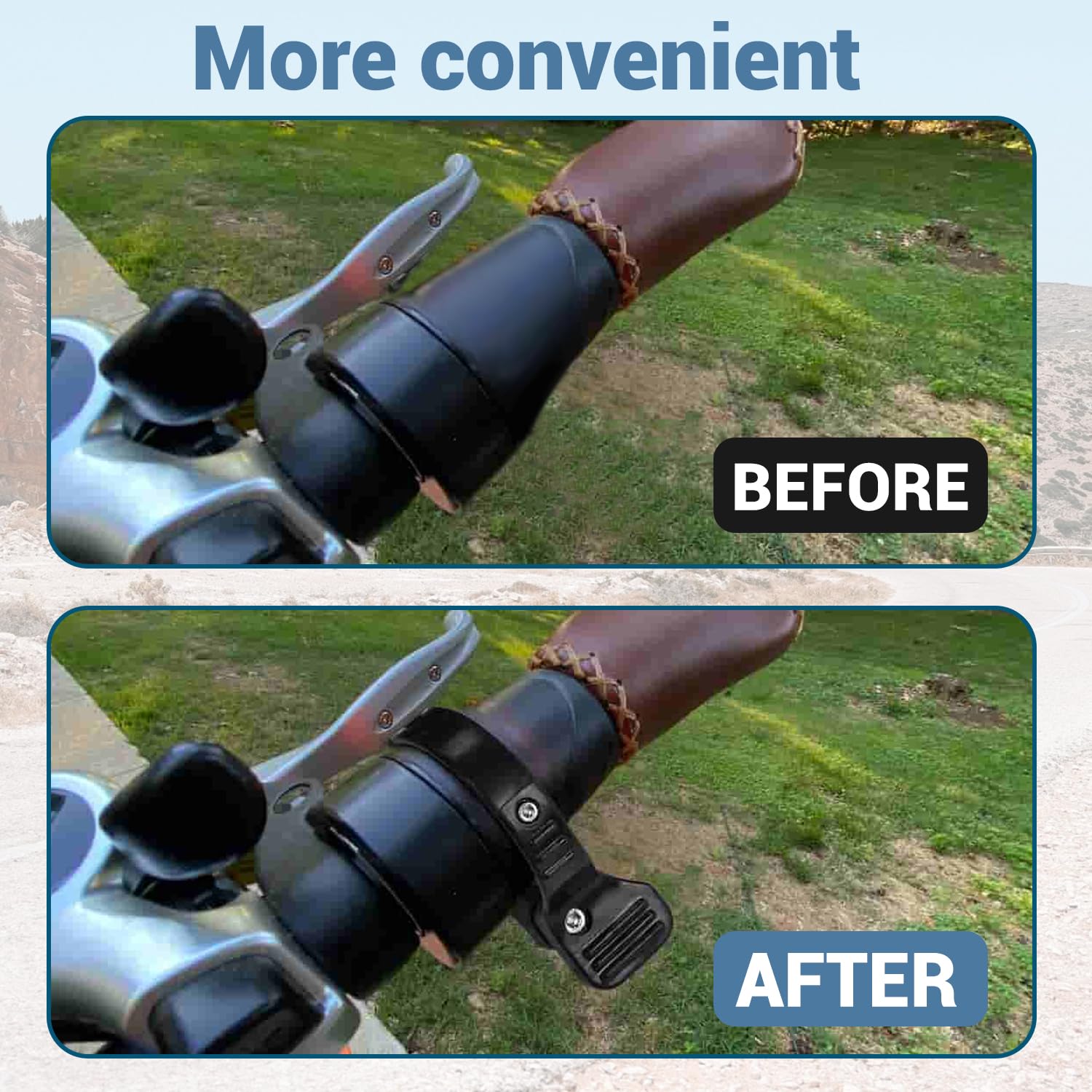 Canitu thumb throttle adapter twist-grip compatibility note.