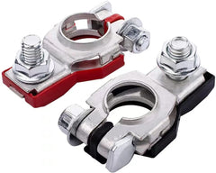 Cannonfish front view pair showing red and black terminals and benefit of clear polarity