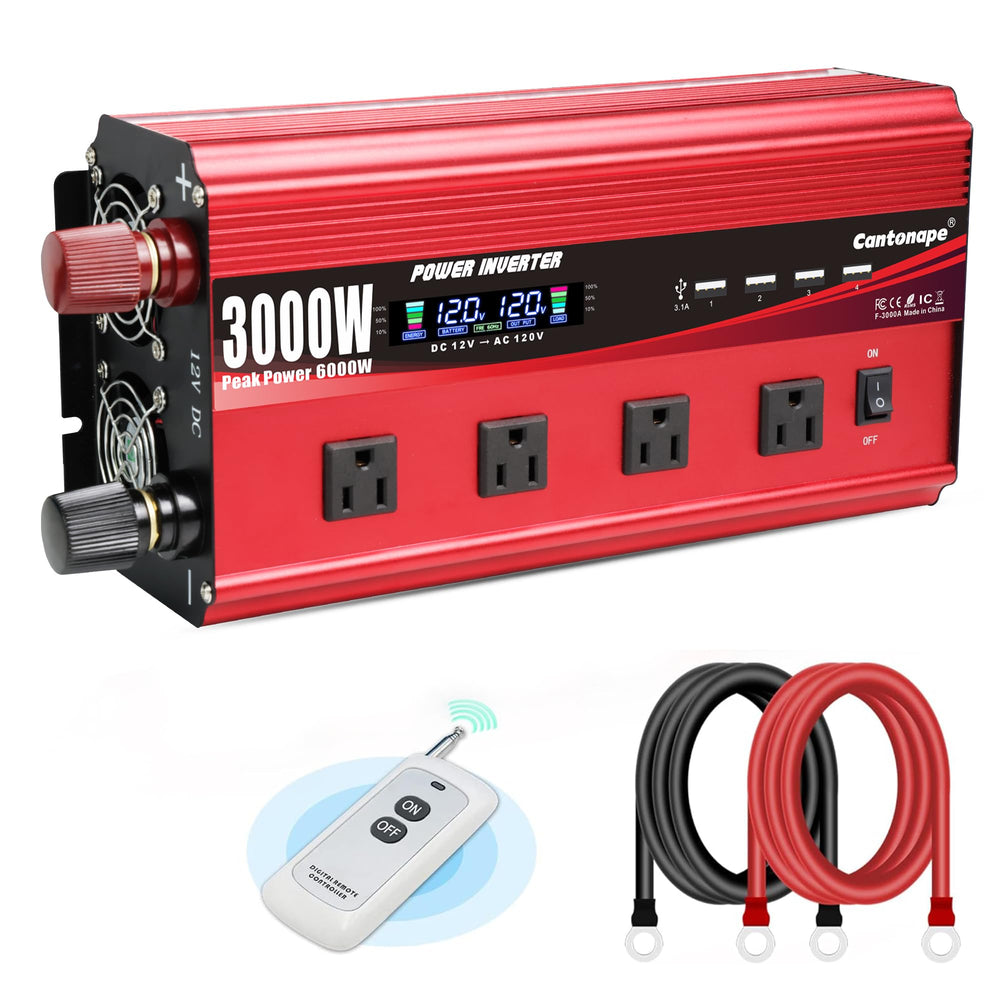 Cantonape 3000W inverter front view for reliable on-the-go power.