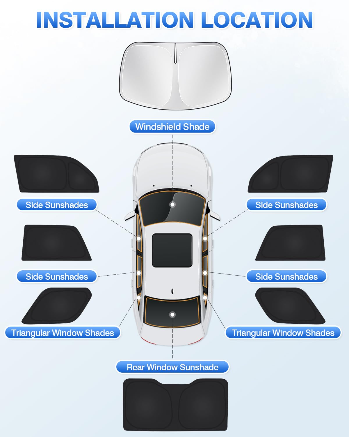 Protects interior from sun and reduces interior temperature.