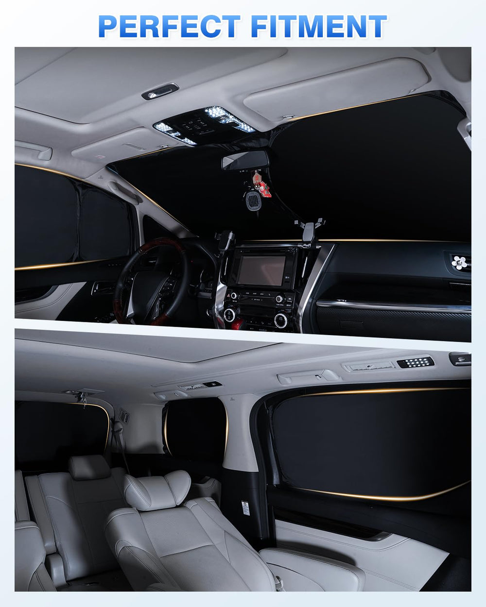 Ideal for camping, darkening cabin for rest inside vehicle.