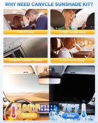 High-density reflective fabric keeps interior cooler on hot days.