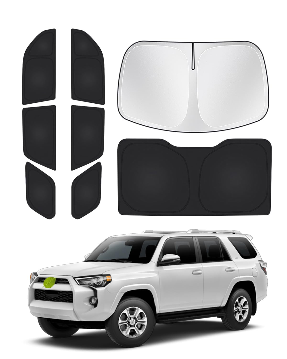 Canvcle window shades for 4Runner offer full front window coverage for UV protection.