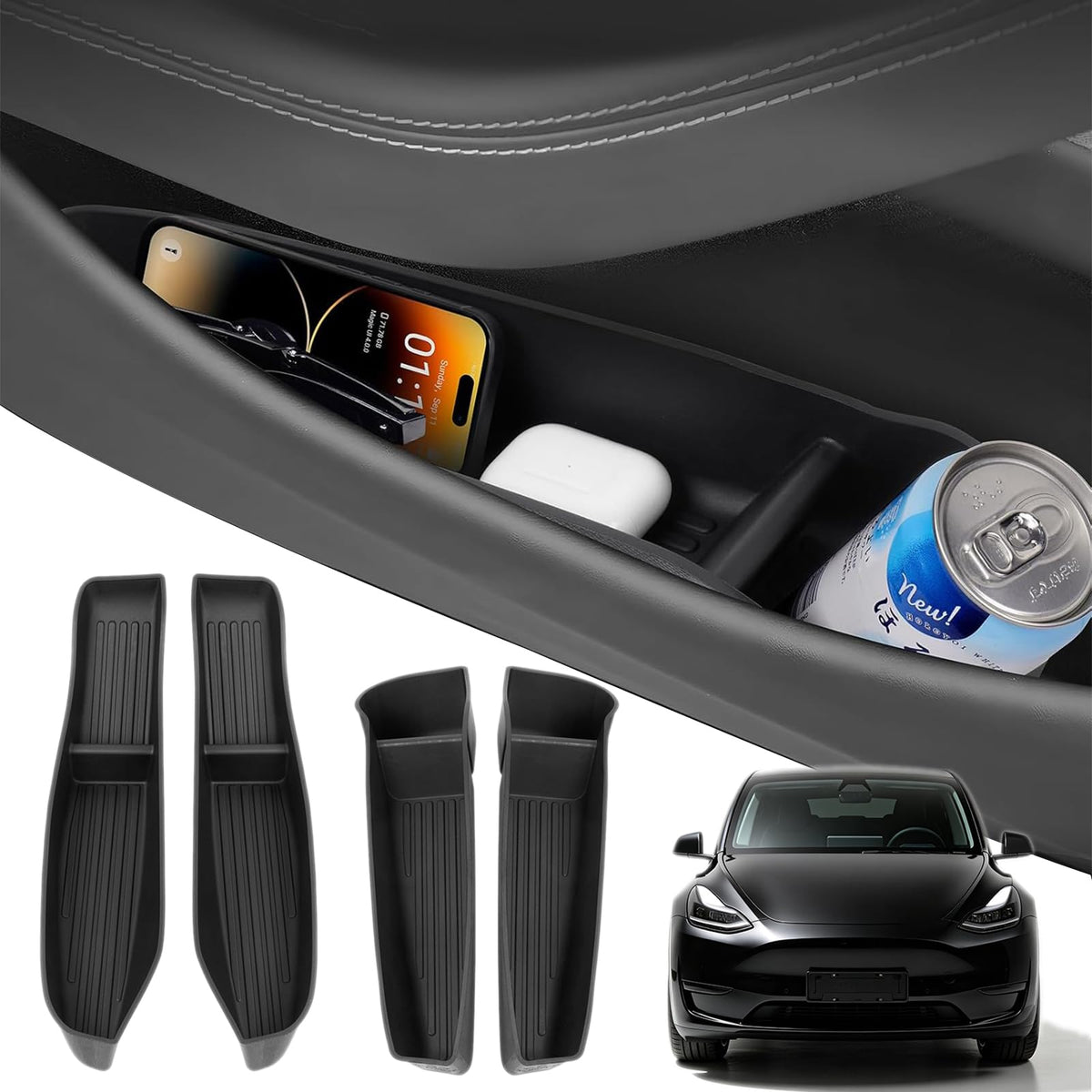 Canvcle car door side storage box front view keeps essentials neatly accessible.