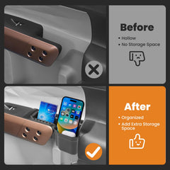 Canvcle Maverick door-side insert tray close-up shows secure anti-slip design.