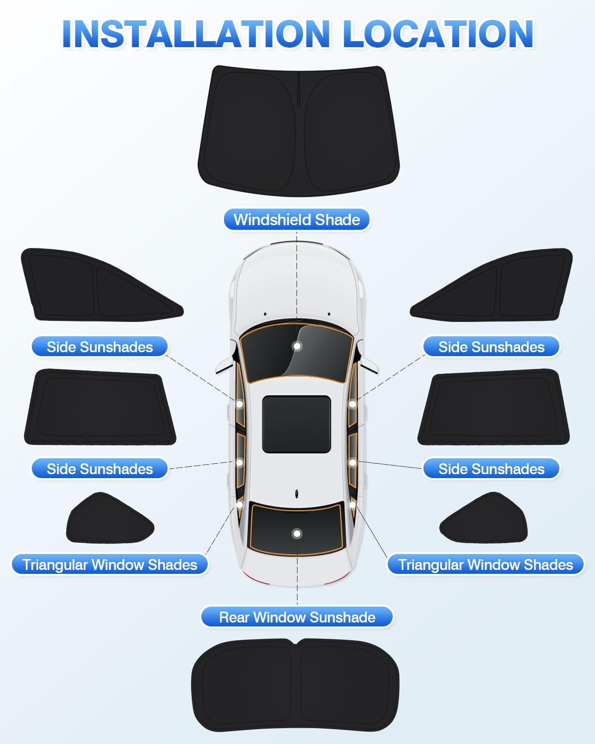 Canvcle Rav4 window shade kit is easy to install and remove for daily use.