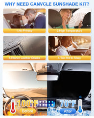 Canvcle Rav4 rear window sunshade provides full coverage for camping and resting.