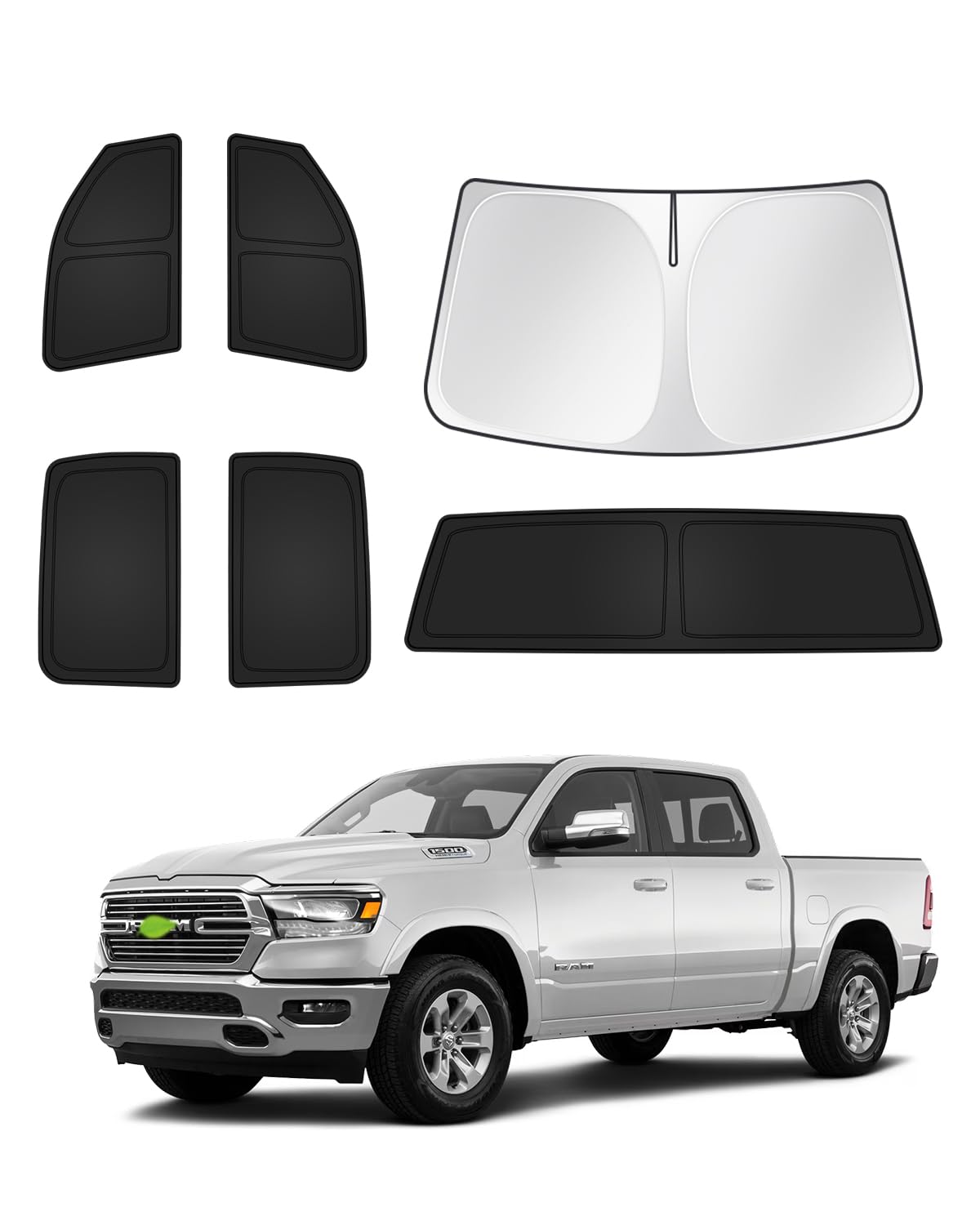 Canvcle Dodge Ram 1500 front windshield sunshade blocks UV rays and cools cabin