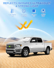Canvcle Dodge Ram 1500 side window sunshade reduces glare and heat