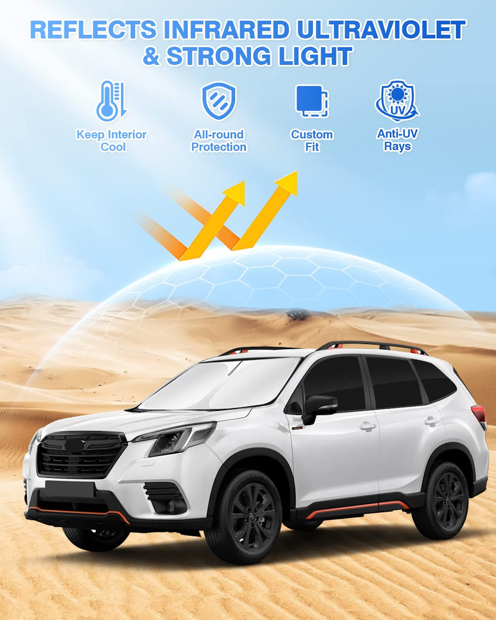 Canvcle Forester sunshade providing UV protection for interior