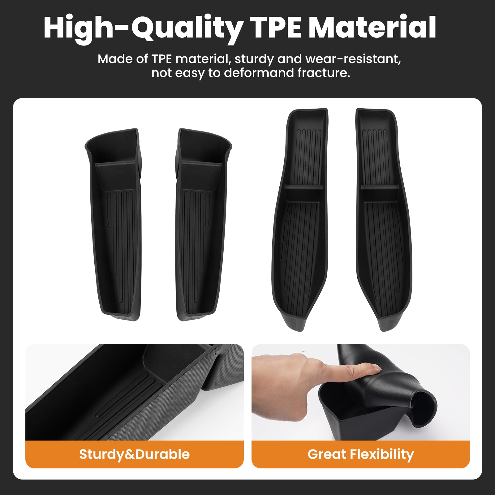 Canvcle waterproof TPE door organizer material resists spills and odors.