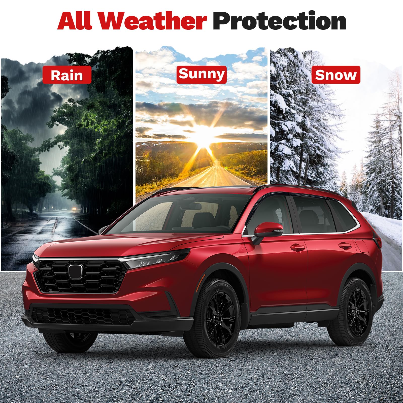 Canvcle UV-shielding visors reduce sun glare for a more comfortable drive.