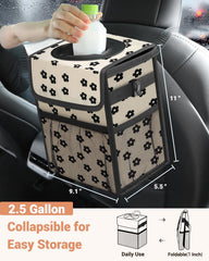 Capolo 2.5-gallon car trash bin demonstrates compact storage for vehicles.