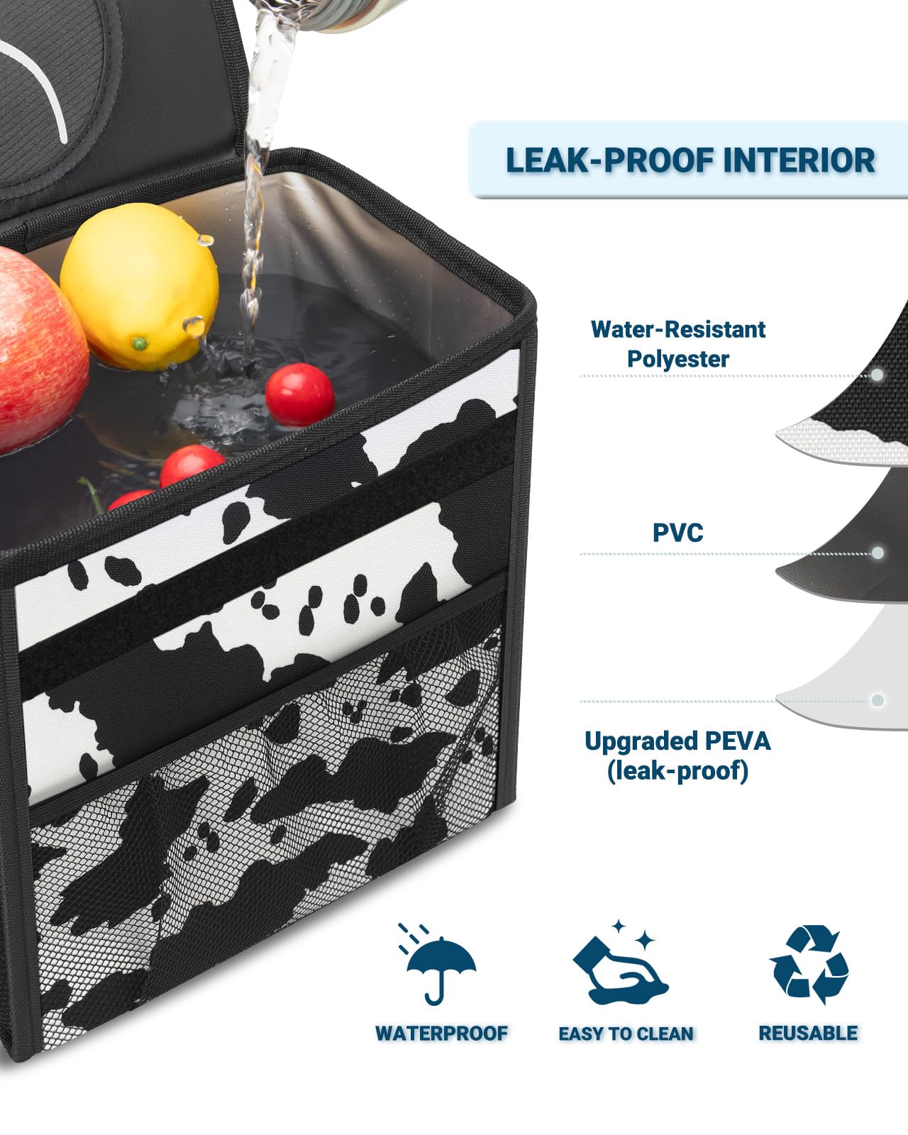 Capolo built-in PVC support keeps the can upright and ready.