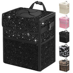 Capolo car trash can with lid keeps the cabin tidy and odors contained during trips