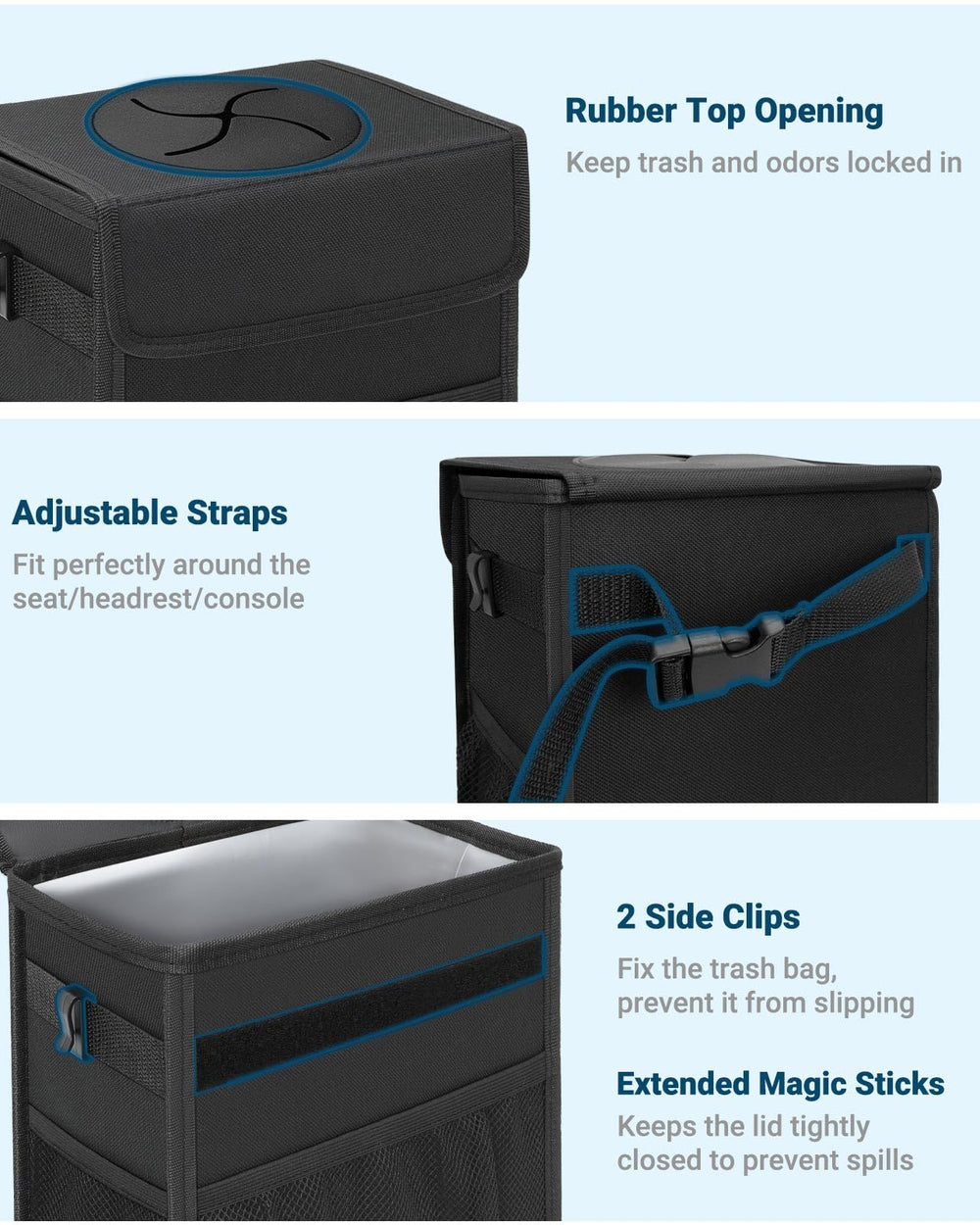 Capolo leakproof inner lining close-up shows reinforced seams and easy wipe-clean surface.