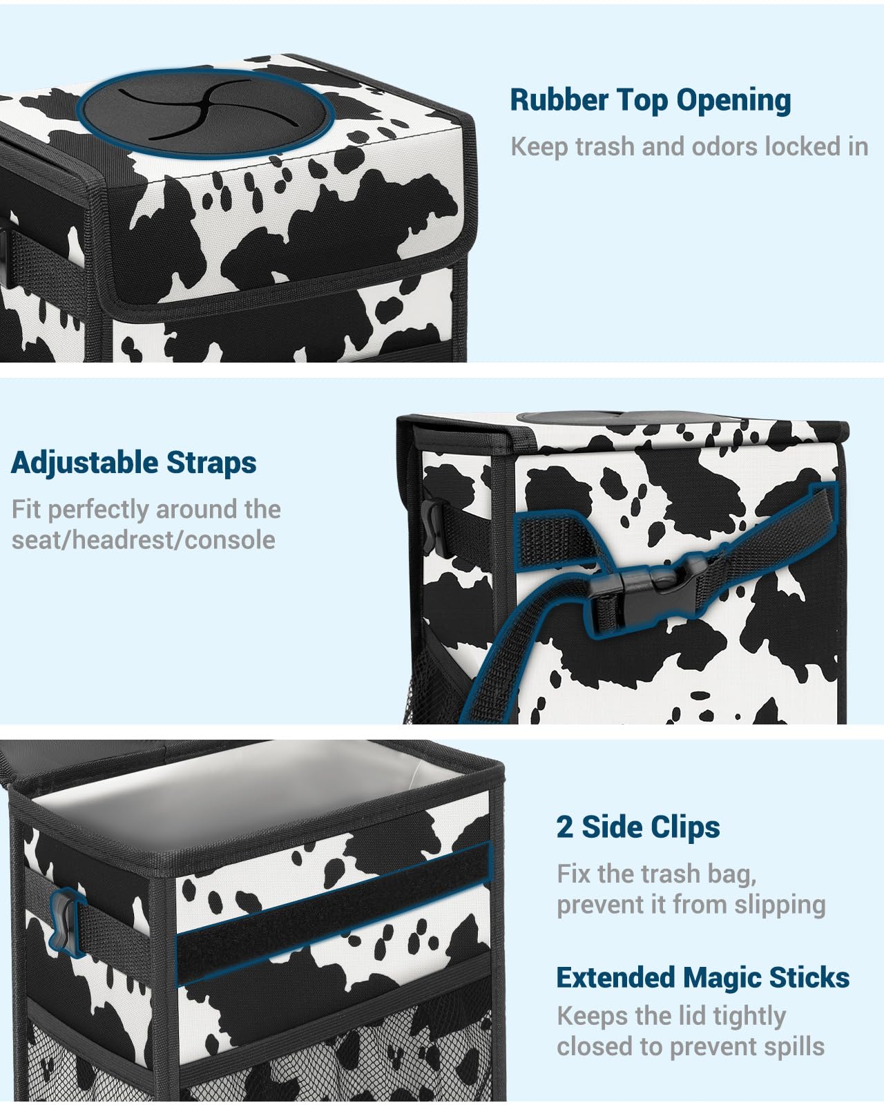 Capolo leakproof inner lining protects upholstery and wipes clean.
