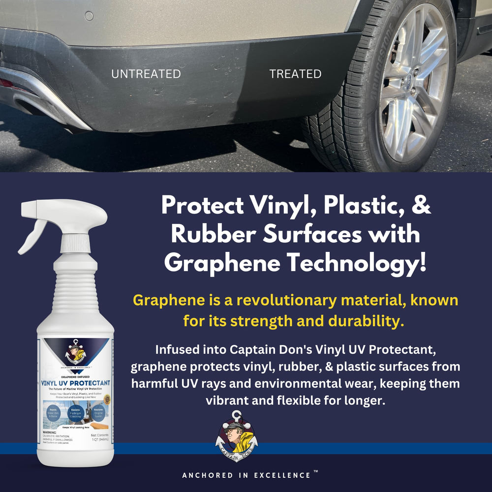 Captain Don's graphene vinyl protectant forms a flexible barrier against dirt.