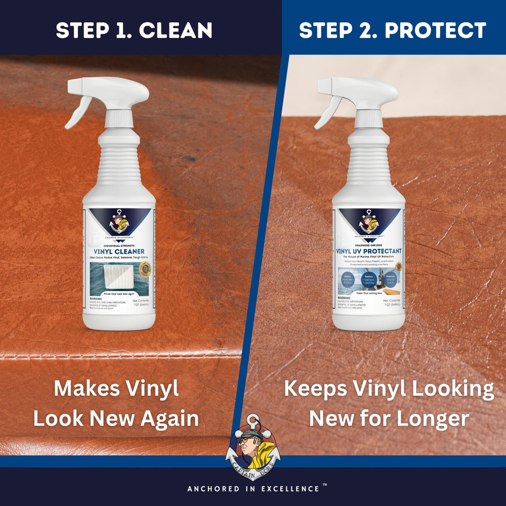 Captain Don's graphene vinyl protectant keeps surfaces looking new for months.