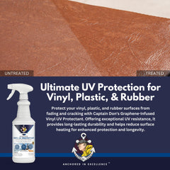 Captain Don's graphene vinyl protectant UV shield guards against sun fade and cracking.