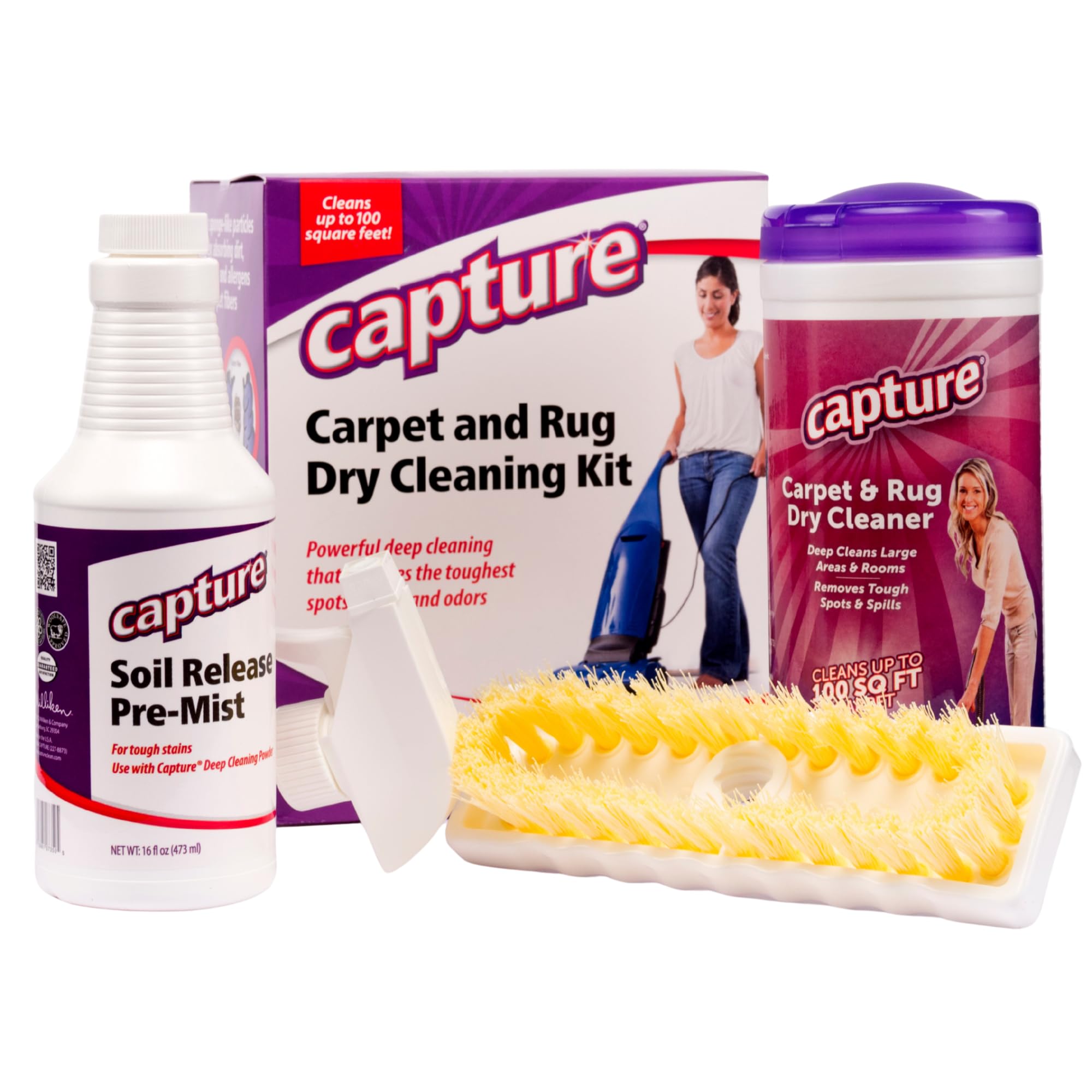 Capture Carpet Total Care Kit 100 powder cleaner for deep cleaning and deodorizing carpets.