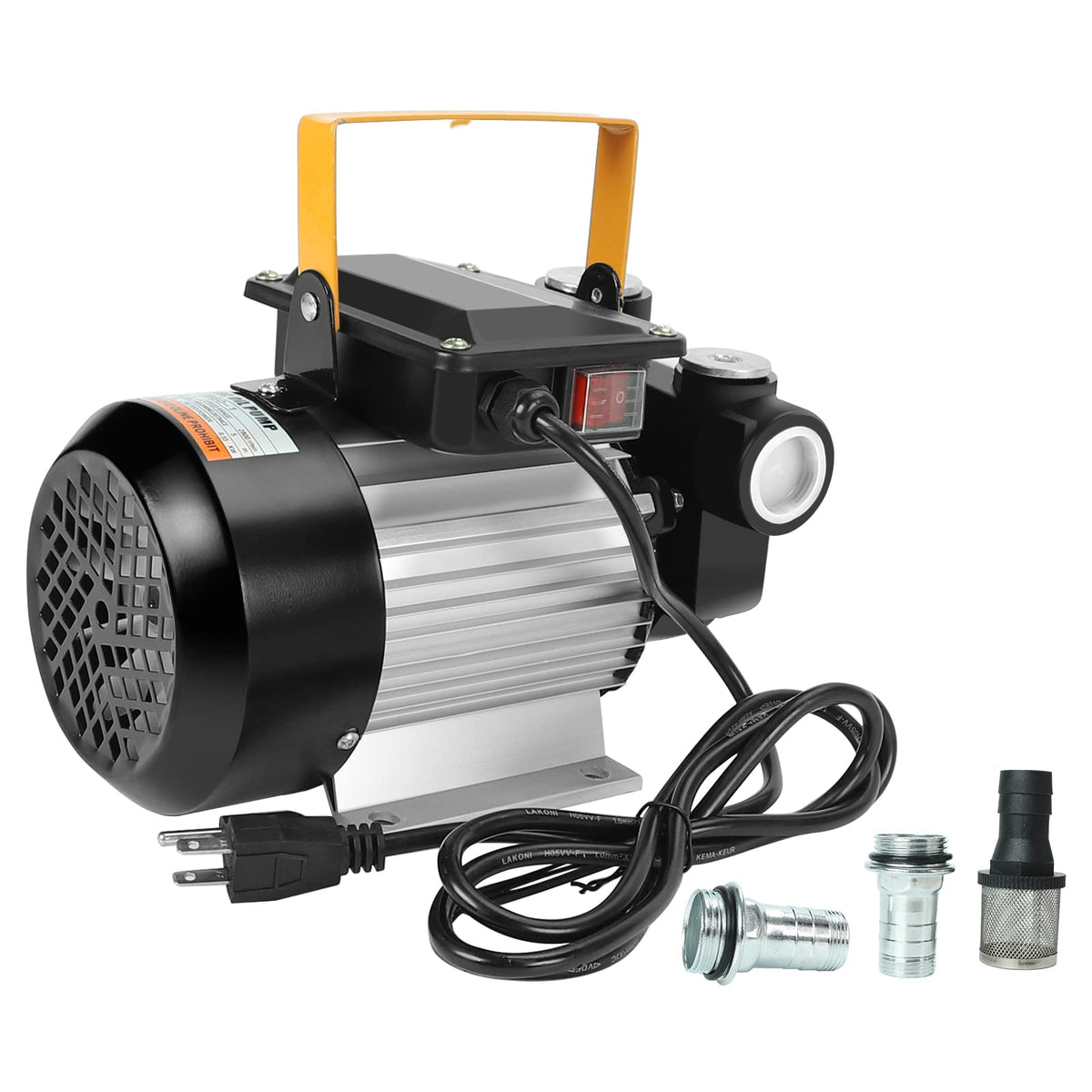 caqeg 110v ac 550w pump front view for fast fuel transfer.
