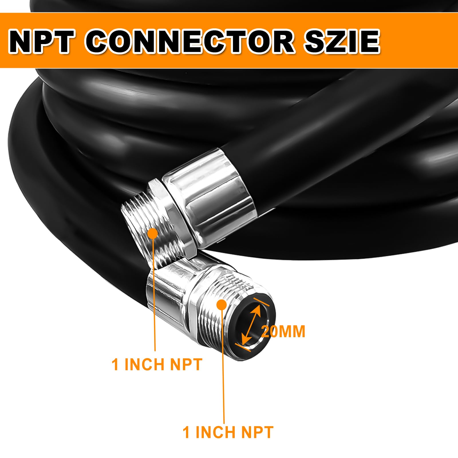 caqeg 1 inch NPT fuel hose durable construction withstands weather.